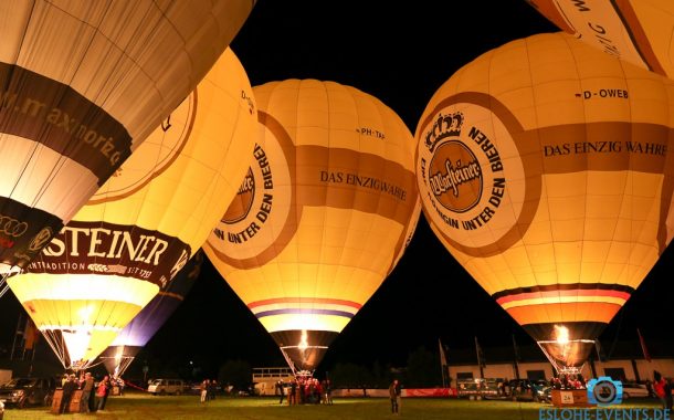 Kompletter Nightglow in 360 Grad Warsteiner Internationale Montgolfiade 02.09.2017