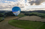 Start eines Volksbank Heißluftballon