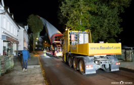Schwerlasttransport eines Windradflügels